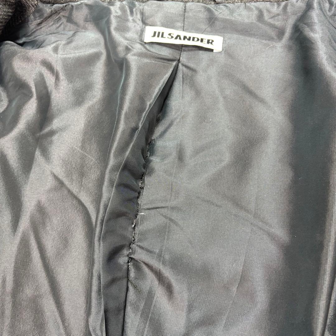 ジルサンダー　ダークグレー フード付きダッフルコート　カシミヤ混　38