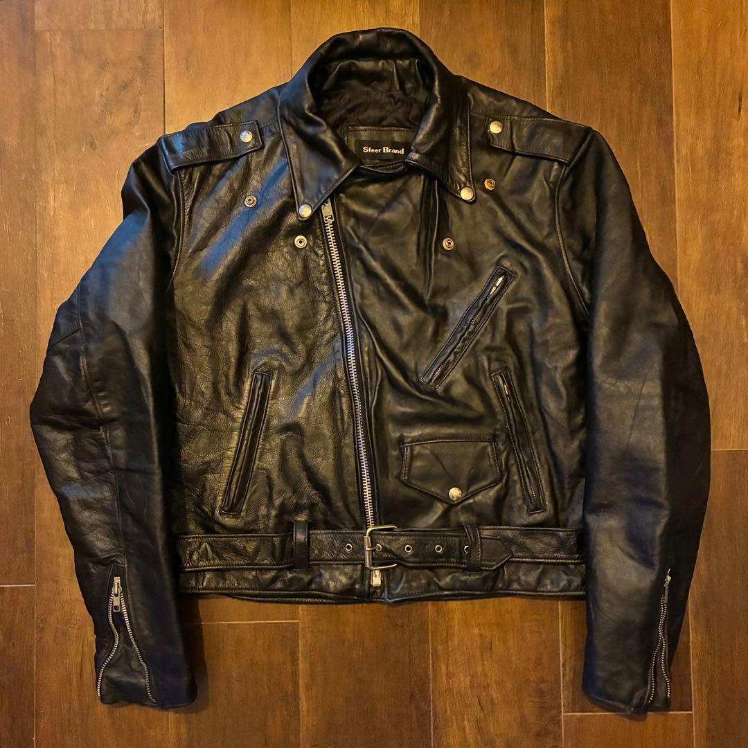 80s us vintage レザーダブルライダースジャケット 古着