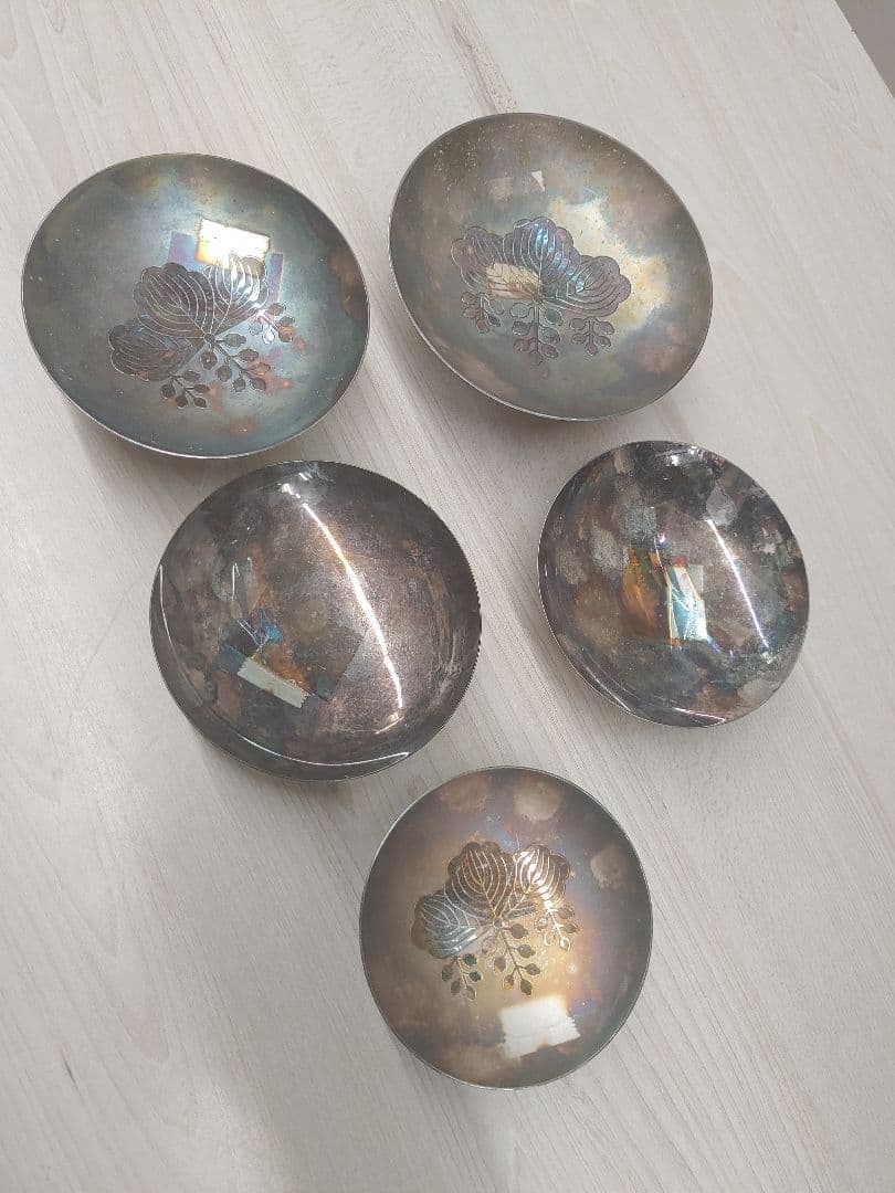 純銀 盃 5枚 約570g スクラップ　シルバー