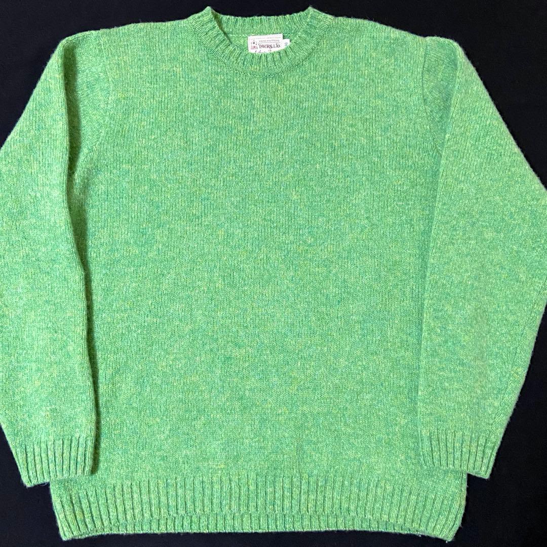 INVERALLAN シェットランドセーター セットインスリーブ 英国製　ミント