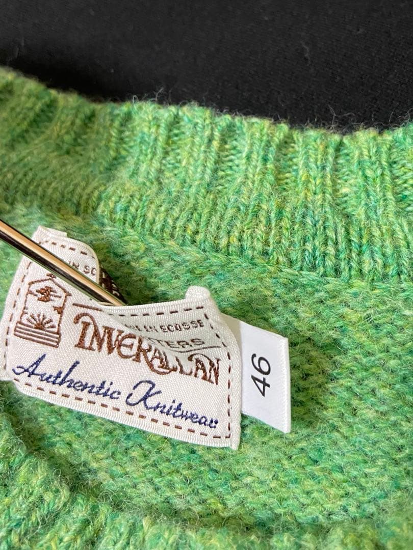 INVERALLAN シェットランドセーター セットインスリーブ 英国製　ミント