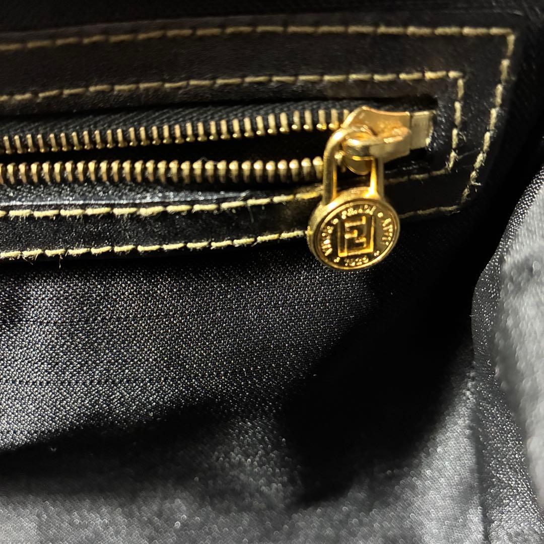 美品✨ FENDI フェンディ ミニボストン ペカン ブラックロゴ