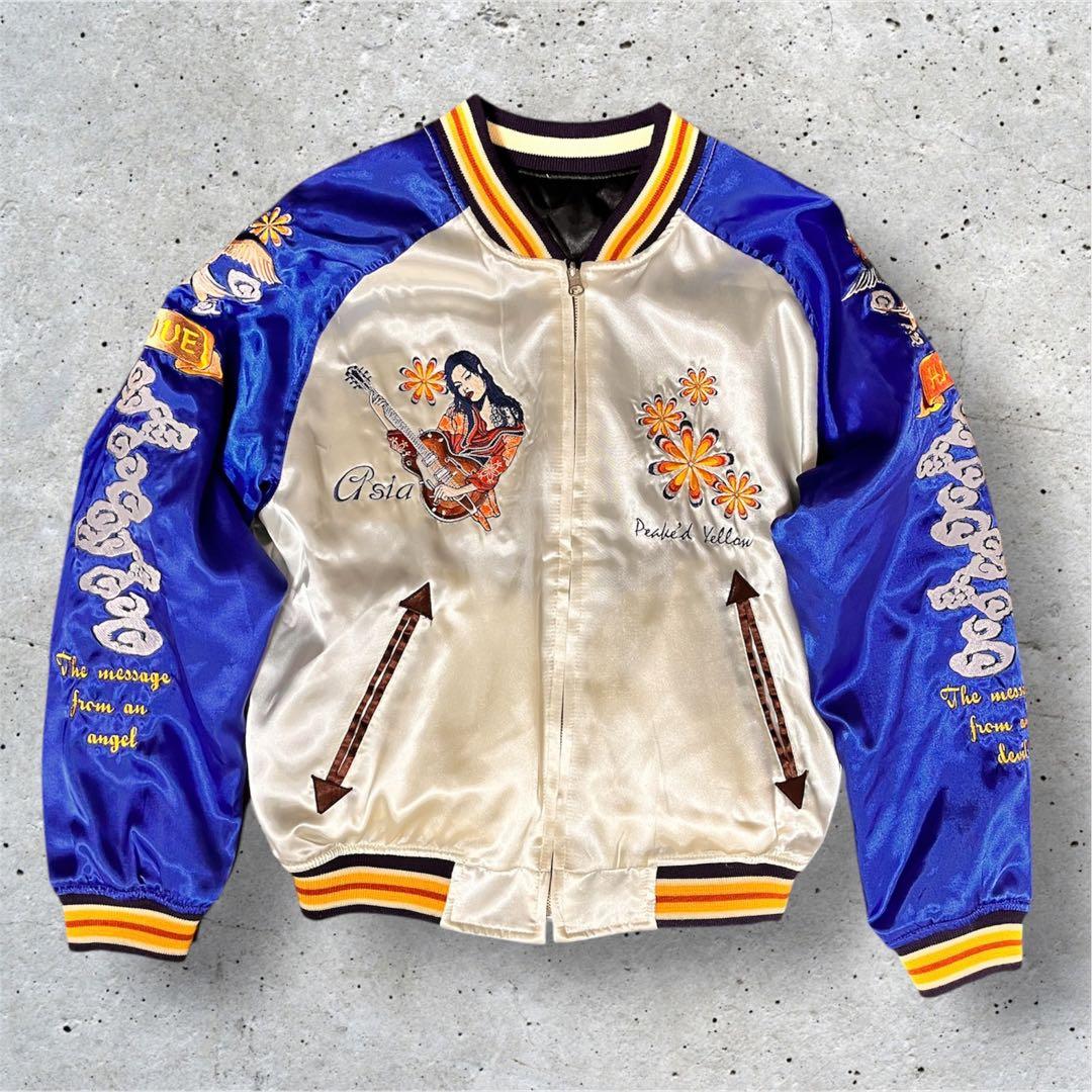 希少　PEAK'D YELLOW リバーシブル スカジャン　短丈アウター　刺繍