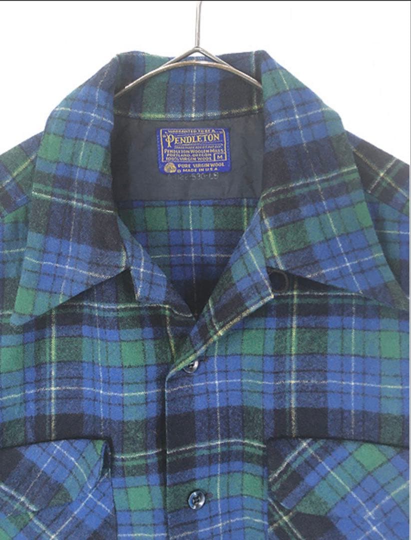 買*毒様 70s USA製 Pendleton ブルー ボックスウール ボードシ