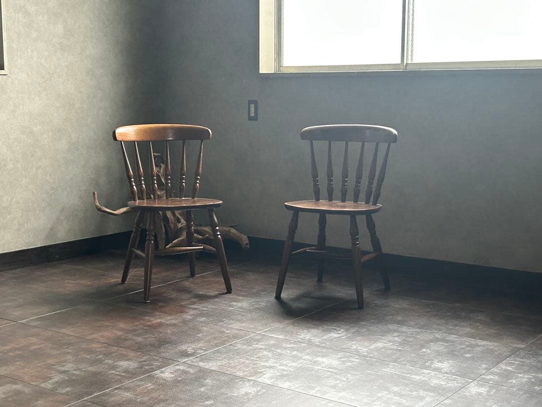 ウィンザーチェア　スポークチェア　ヴィンテージ　レトロ　クラシック　2脚　IR