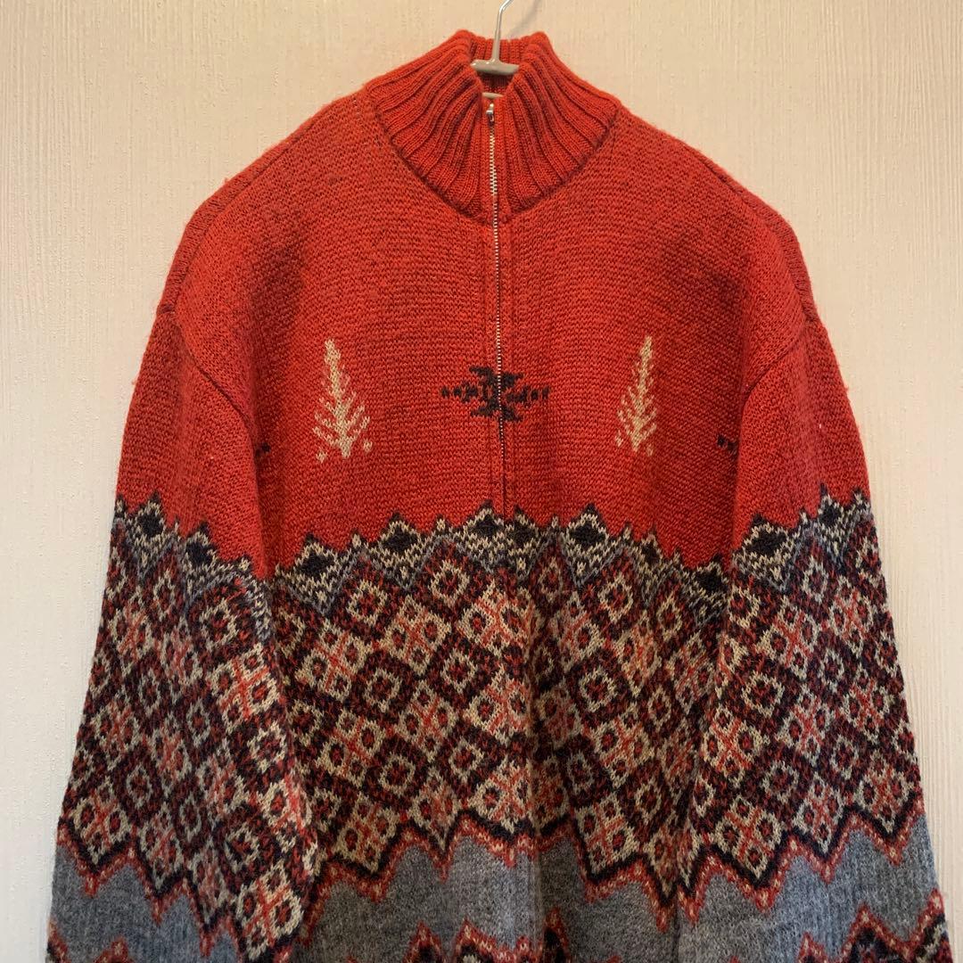 NICOLEニコル ノルディック　ジップアップ　セーター　Lサイズ