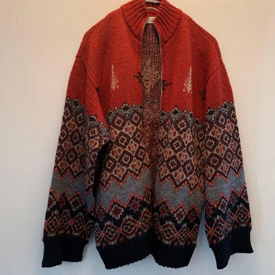 NICOLEニコル ノルディック　ジップアップ　セーター　Lサイズ