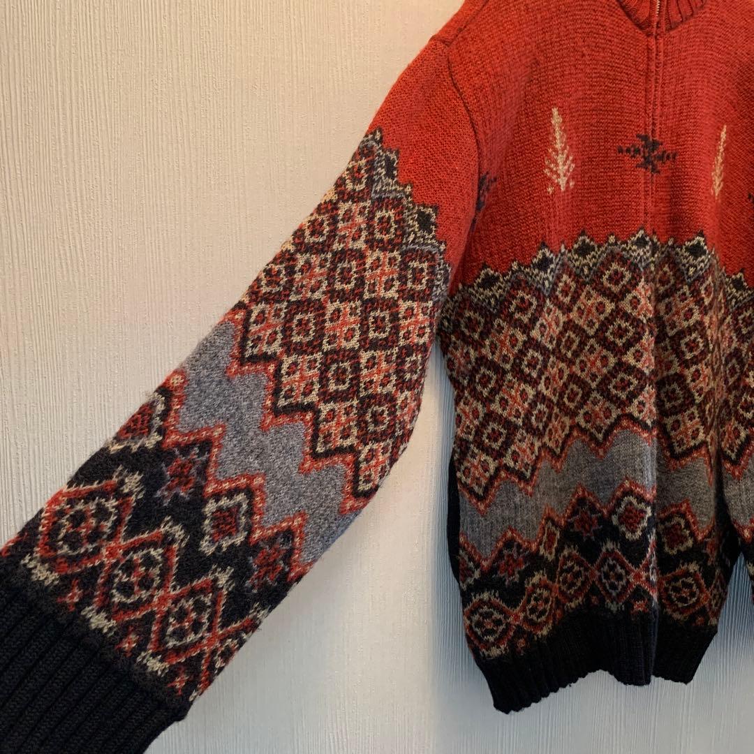 NICOLEニコル ノルディック　ジップアップ　セーター　Lサイズ