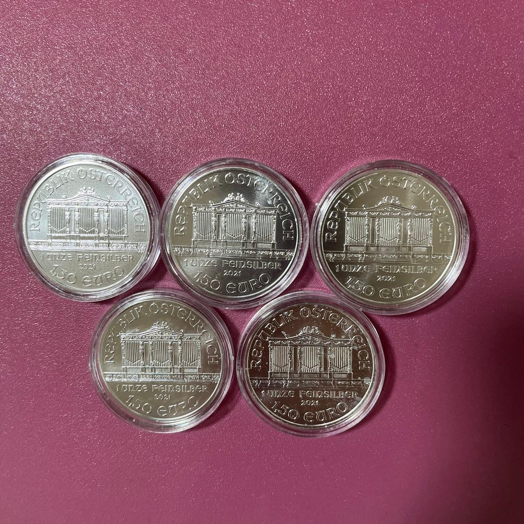 オーストリアウイーン銀貨1オンス2021【クリアケース付き】2枚【新品未使用】