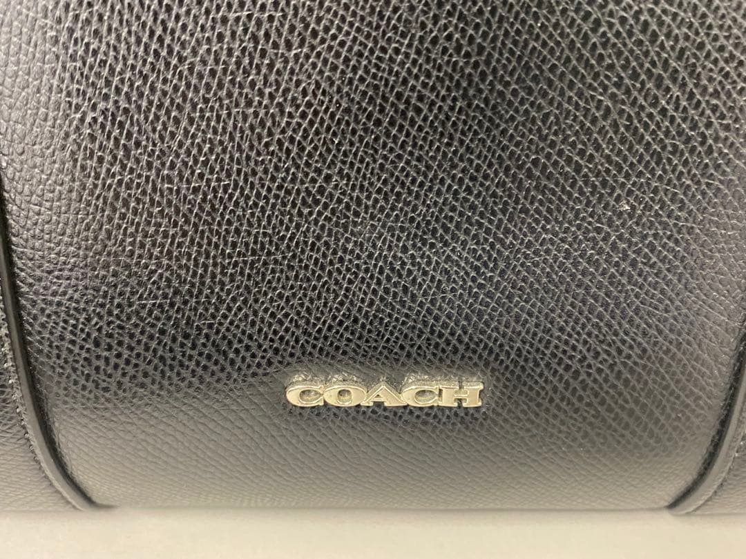 COACH コーチ ビジネスバッグ 黒 レザークロスグレーン ブリーフケース