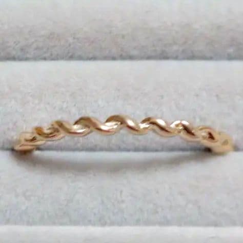 k10 イエローゴールド ツイスト リング 14.5号 10金 フリル 約2g