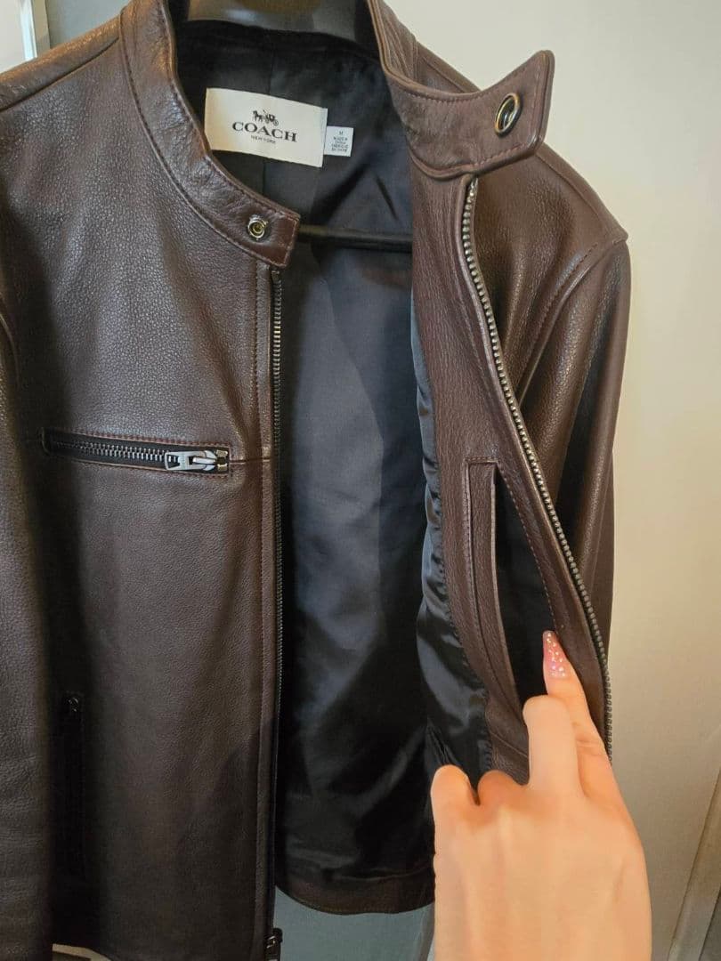 COACH F86594 レザーライダースジャケット Mサイズ ブラウン