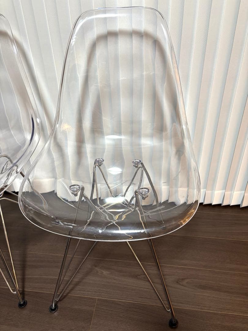 イームズチェア 透明 クリアチェア シェルチェア 2脚セット