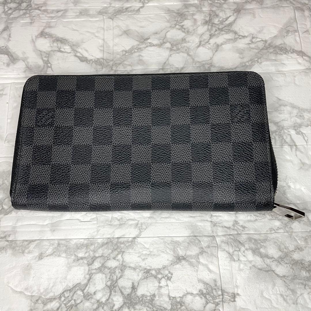 【ジャンク品】ルイヴィトン ダミエ グラフィット 長財布ジッピー オーガナイザー