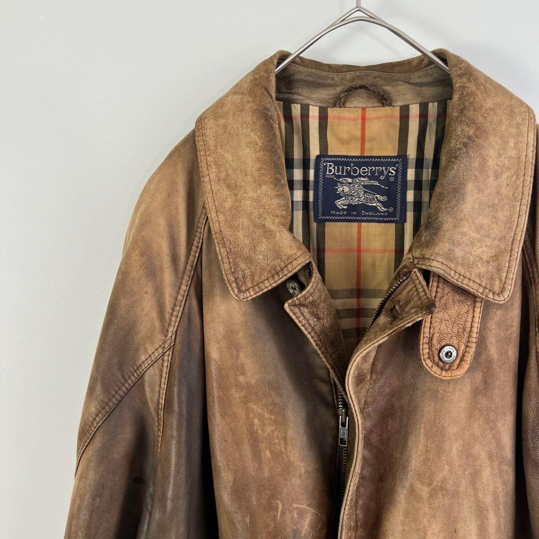 ⭐*️様 希少✨BURBERRY バーバリー レザージャケット コート ノバチェ