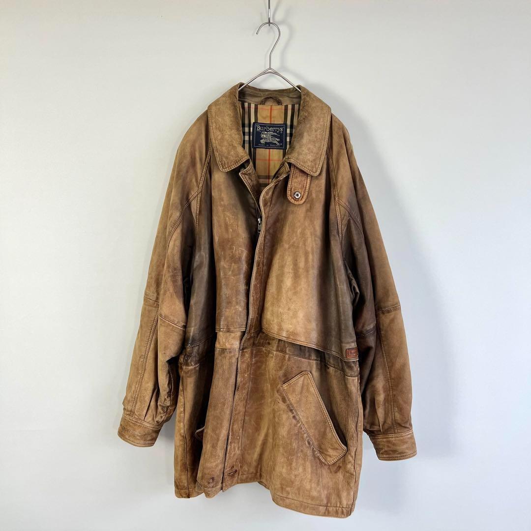 ⭐*️様 希少✨BURBERRY バーバリー レザージャケット コート ノバチェ