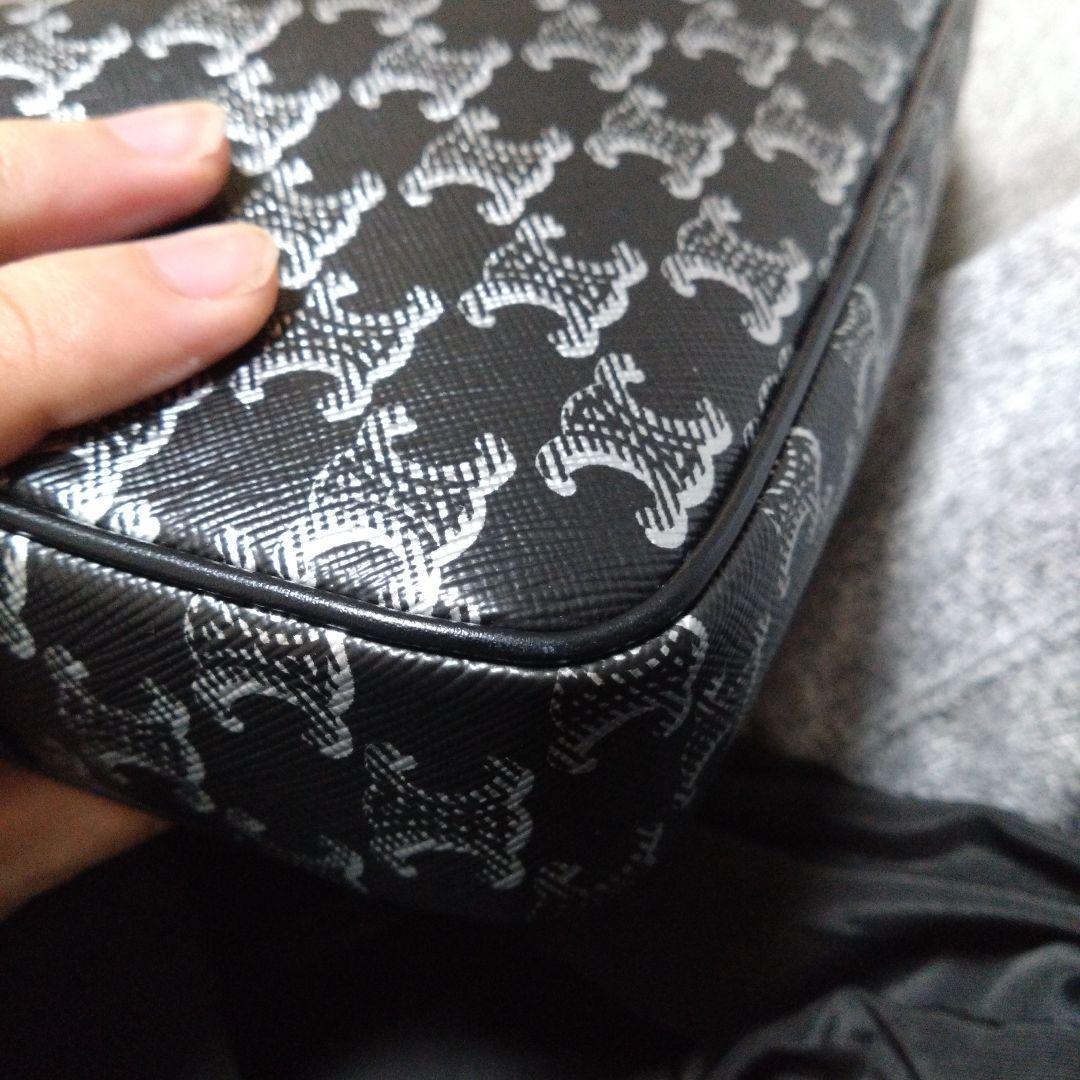 CELINE ブラックトリオンフ メッセンジャーバッグ