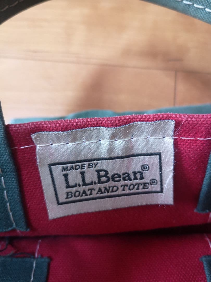 L.L.Beanトートバッグ 赤×緑 vintage