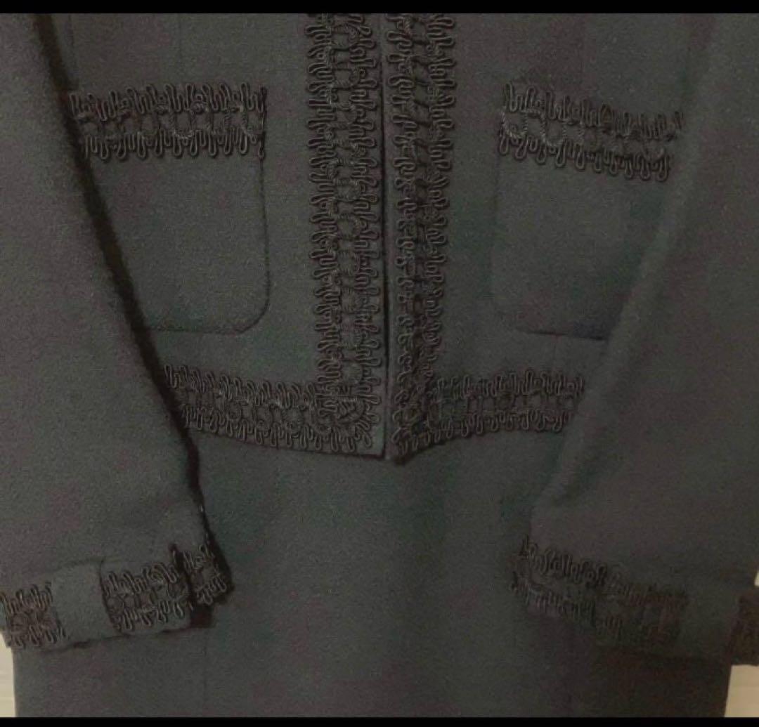 美品クレージュ　スーツ　ノーカラー　ワンピース　ジャケット　刺繍　セレモニー