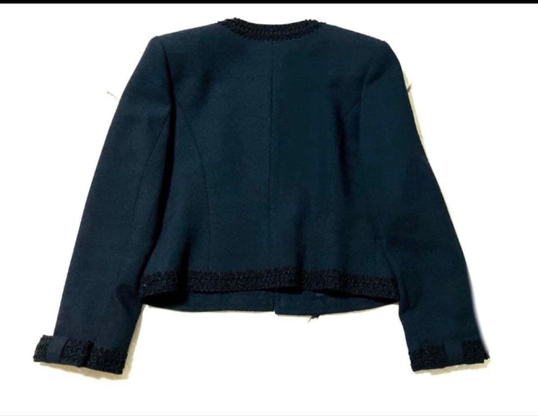 美品クレージュ　スーツ　ノーカラー　ワンピース　ジャケット　刺繍　セレモニー