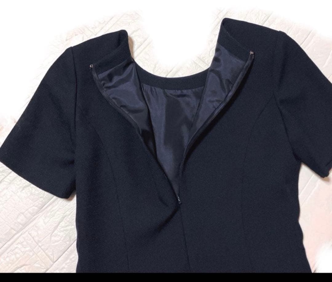 美品クレージュ　スーツ　ノーカラー　ワンピース　ジャケット　刺繍　セレモニー