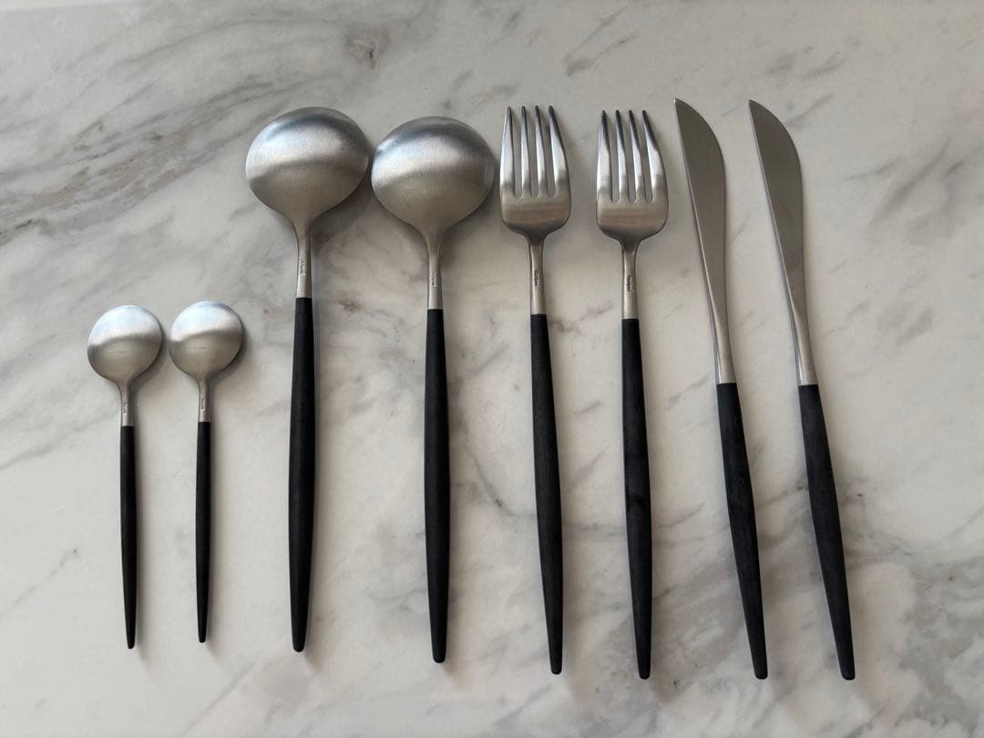 クチポール ゴア ブラック シルバー ディナーセット&ティースプーン
