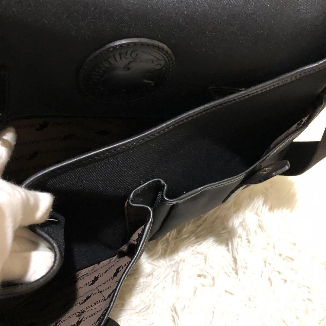 未使用☆ハンティングワールド ショルダーバッグ メッセンジャーバッグ ブラック