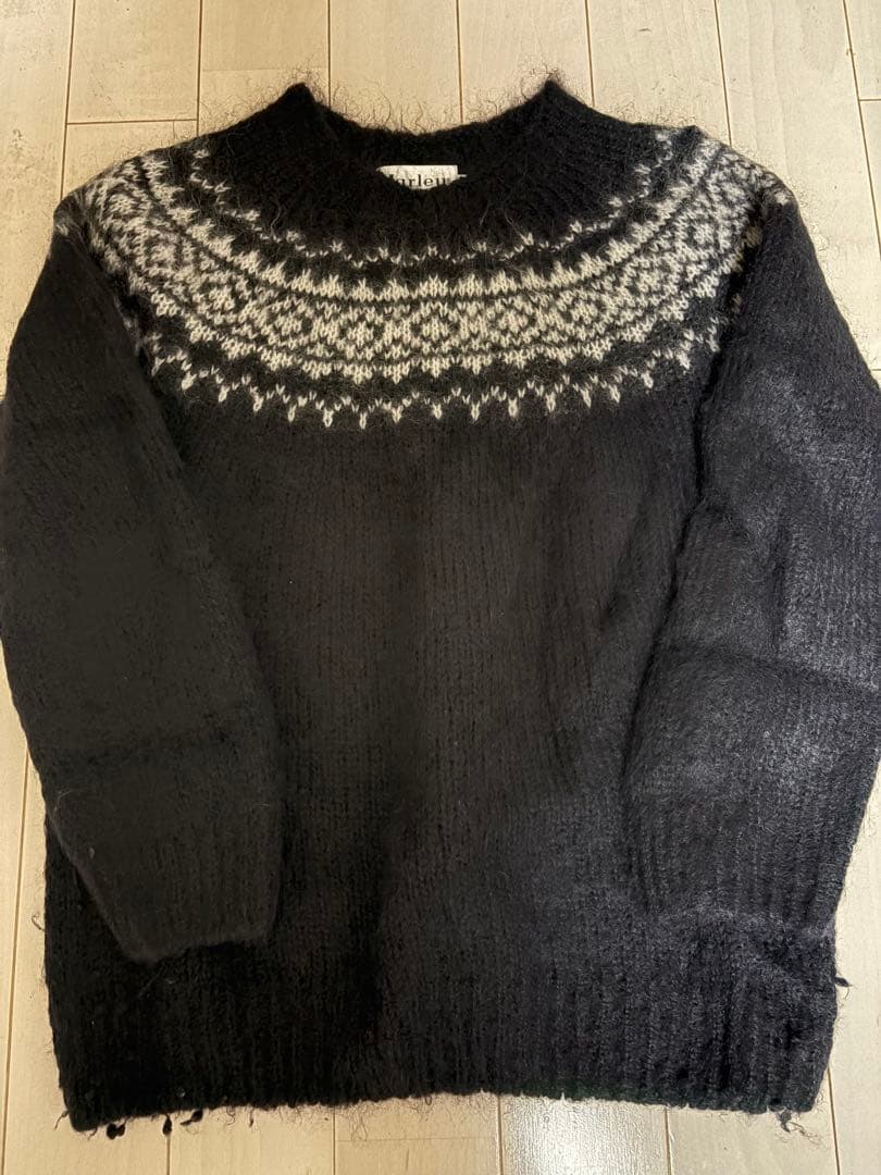 Harley of Scotland ノルディック モヘアセーター　黒