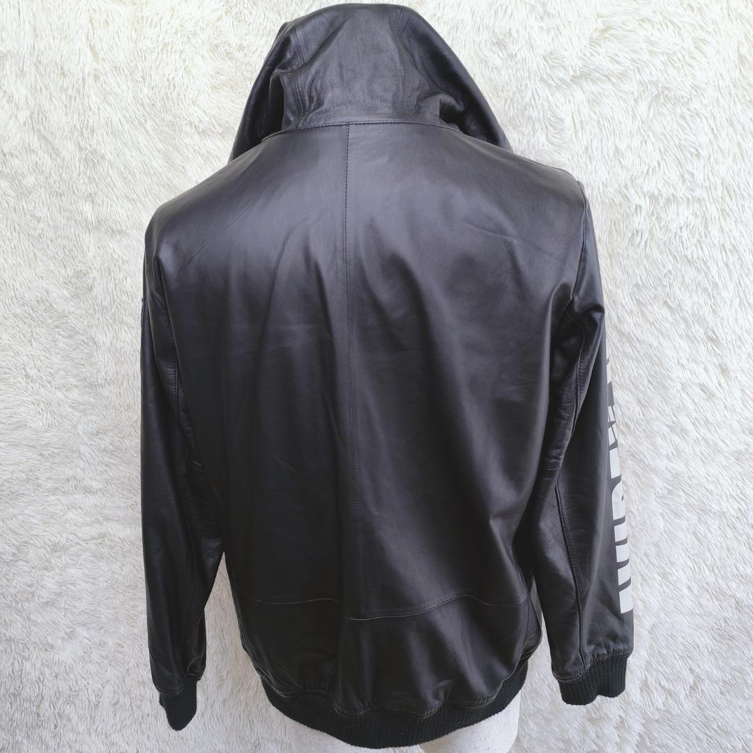 極美品✨　AVIREX　アヴィレックス　レザージャケット　パーカー　ラム羊　本革