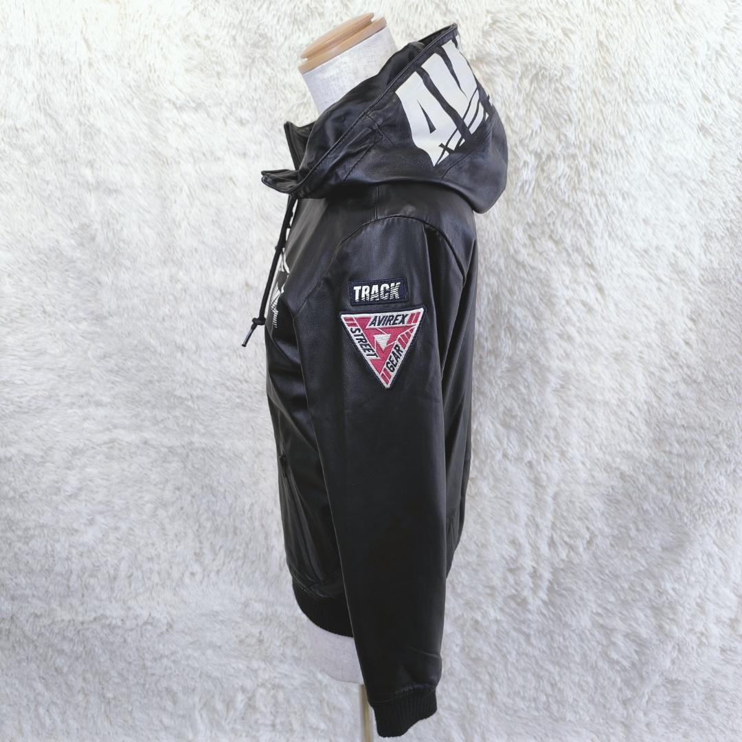 極美品✨　AVIREX　アヴィレックス　レザージャケット　パーカー　ラム羊　本革