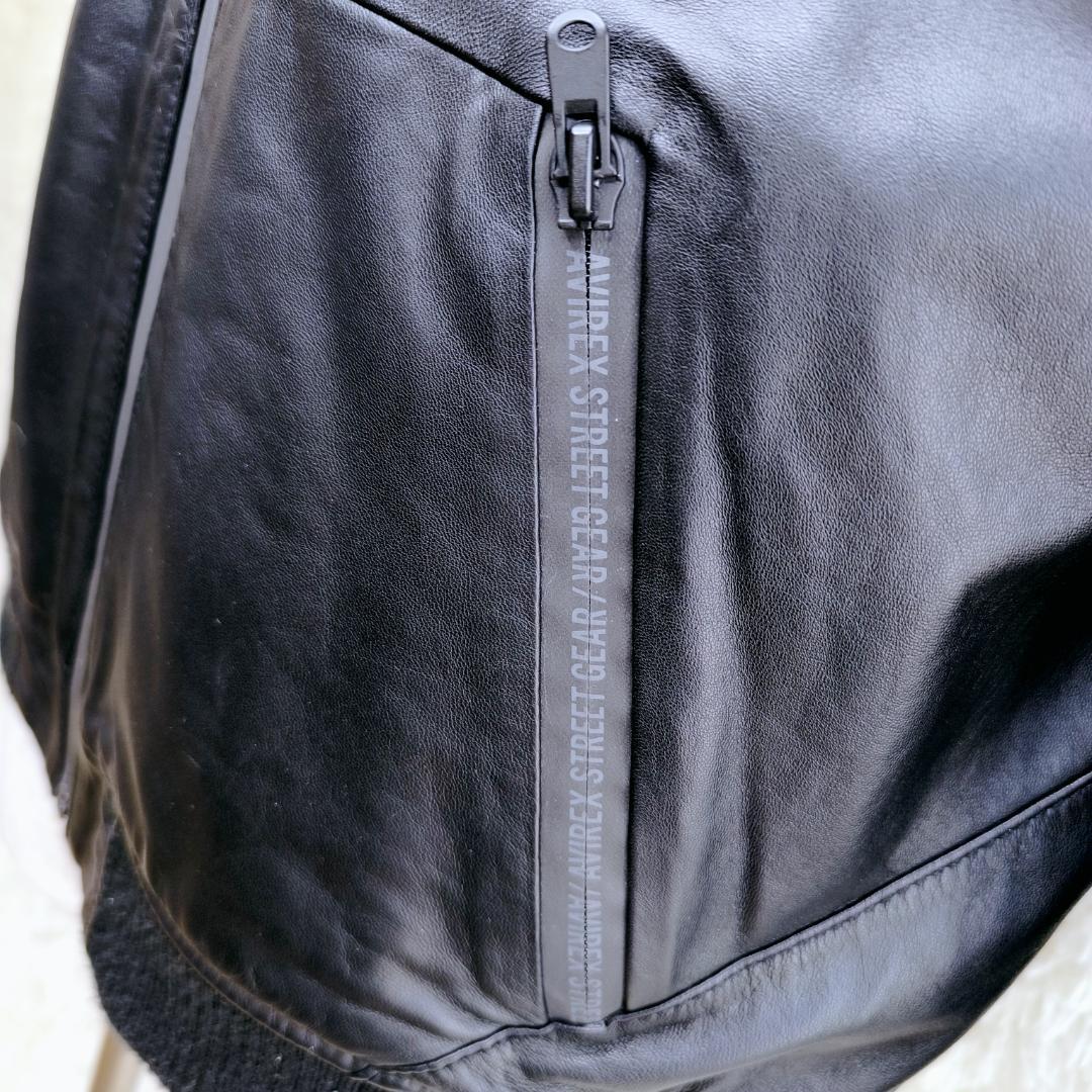 極美品✨　AVIREX　アヴィレックス　レザージャケット　パーカー　ラム羊　本革