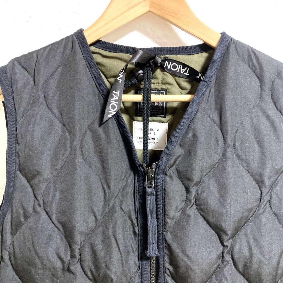 【新品タグ付き】TAION フーデッドコート ダウンベストセット　ブラック　L