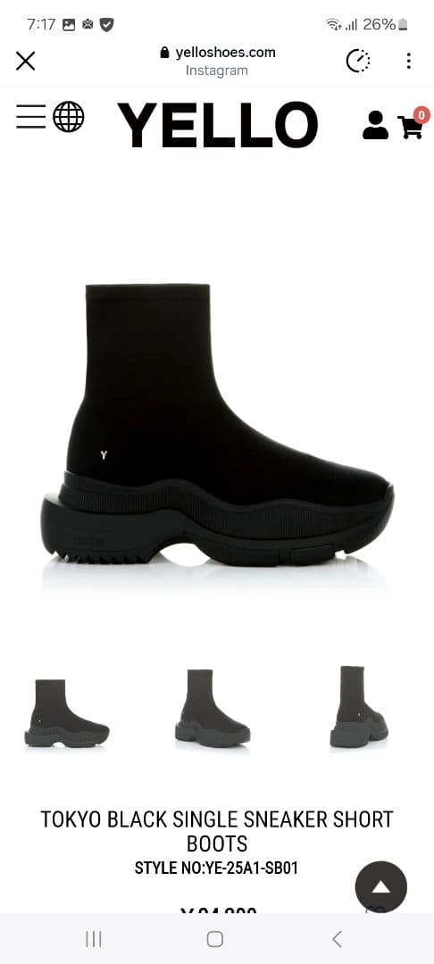 トーキョーブラック シングルスニーカーブーツ★YELLO★Mサイズ