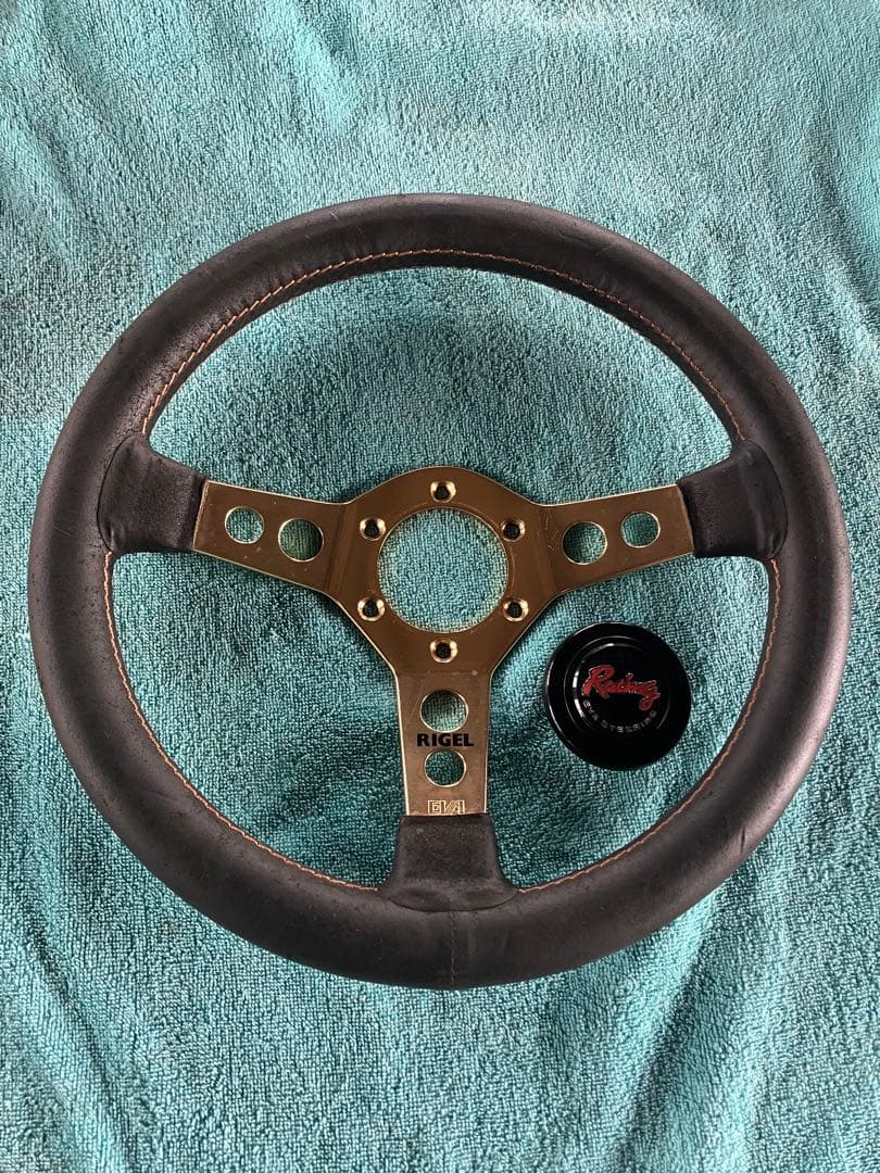 のんのんさま専用年代物EVA RIGELステアリング レザーハンドル　32φ