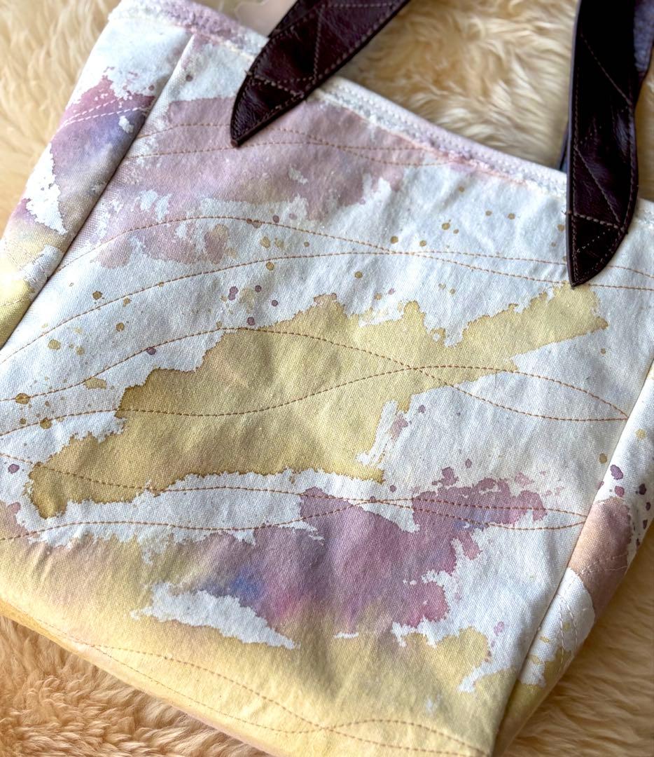 (手づくり)\"エンジェル茶トラ\"ねこのトートバッグ刺繍切り絵帆布ネコ