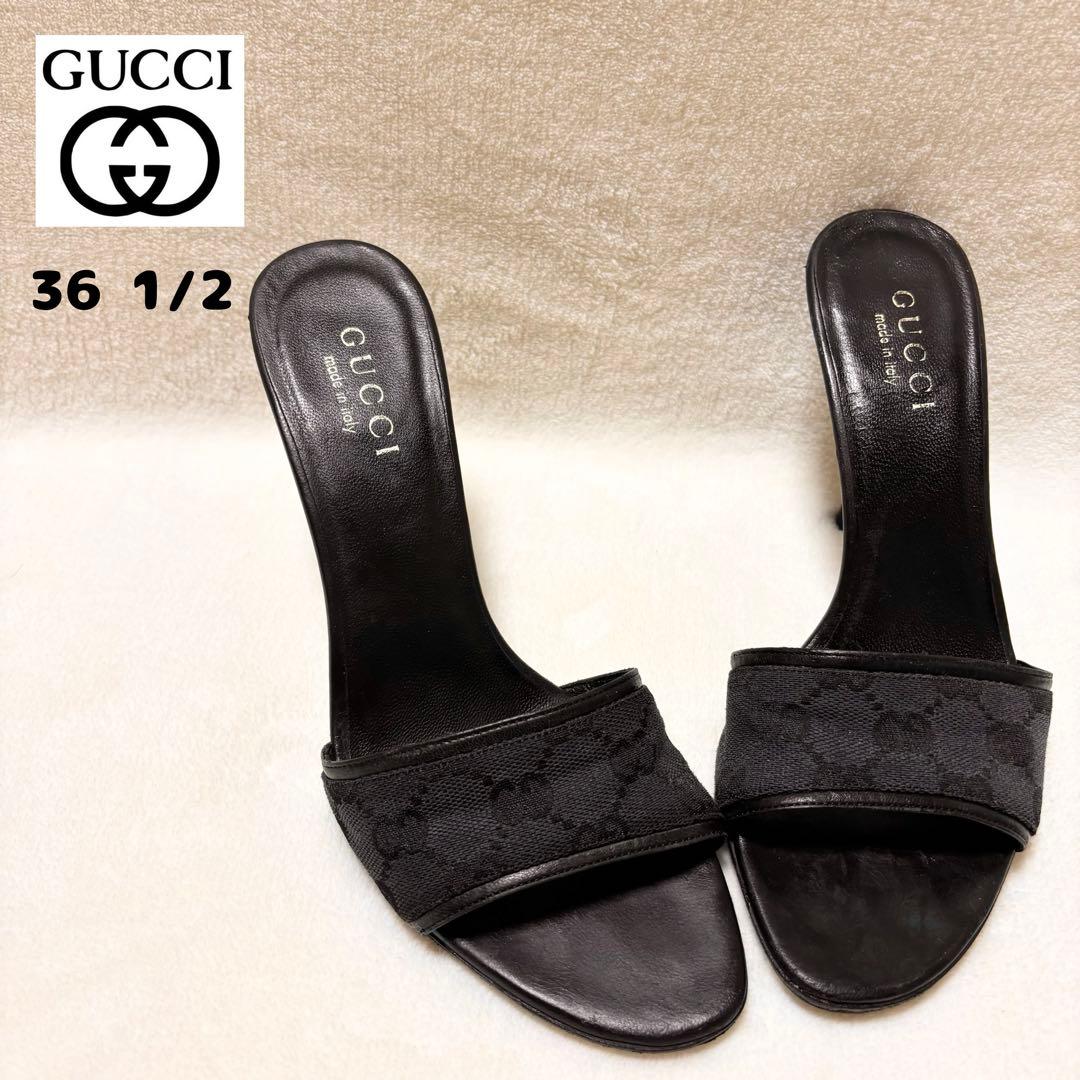 GUCCI ブラック ハイヒール ミュール 36 1/2