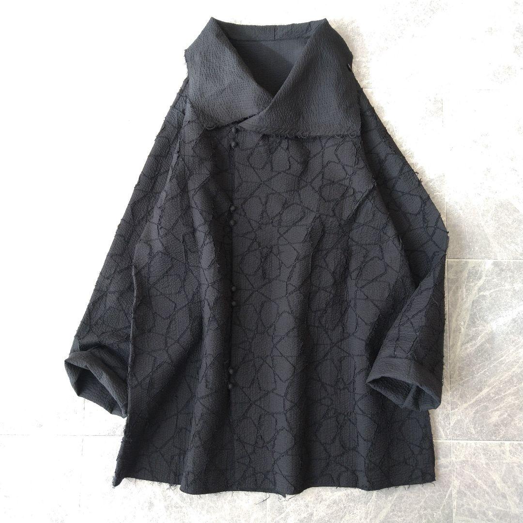 057 Niche様 ヨーガンレール コットン シルク 刺繍 ジャケット 黒