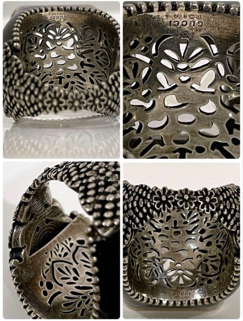 GUCCI シルバークリスタル　リング 12号　グッチ