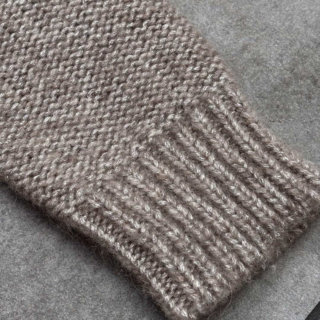 1回着用 MORABITO ニットセーター　アルパカ40% 銀ラメハイネック M