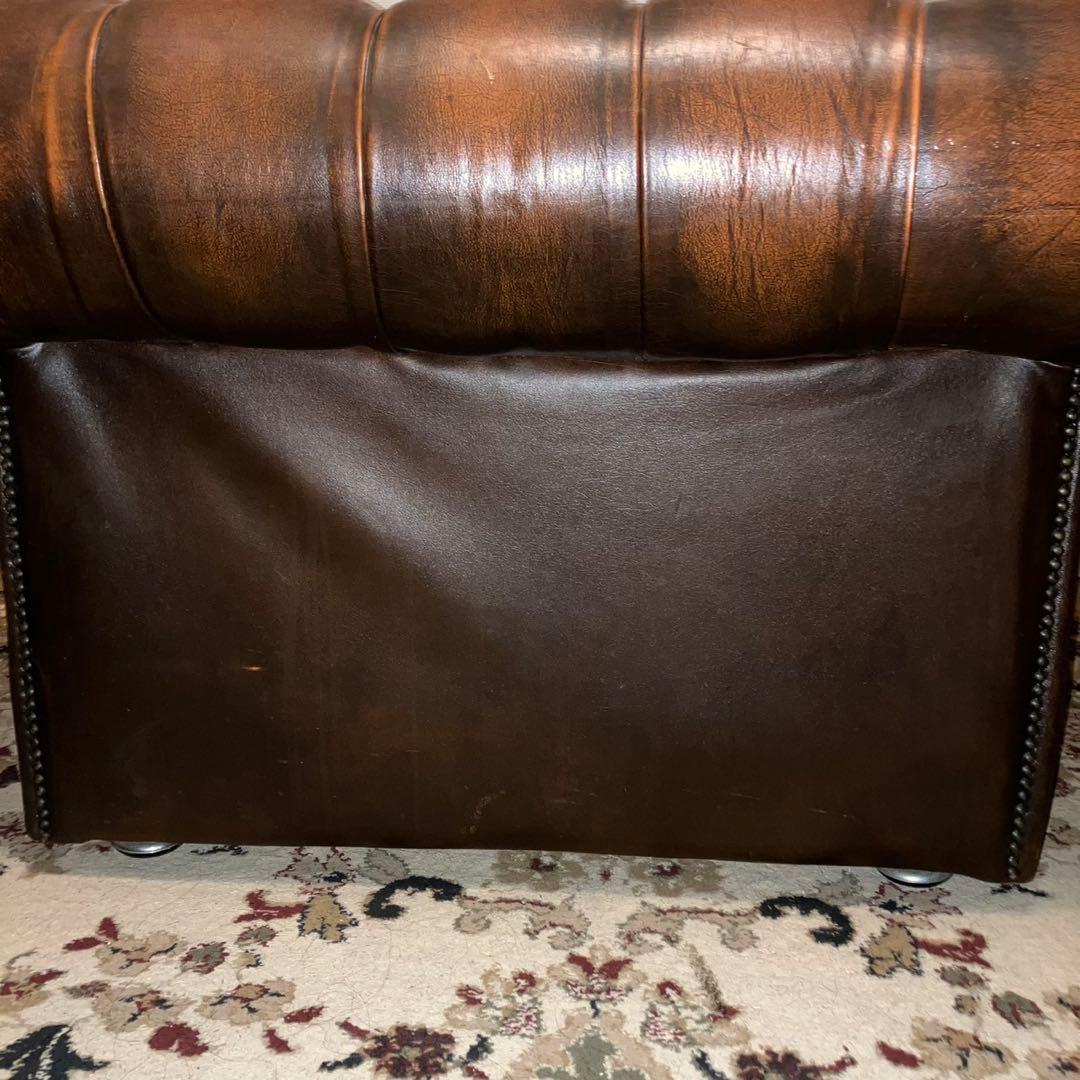 チェスターフィールド本革ソファ1人掛け英国調アンティーク