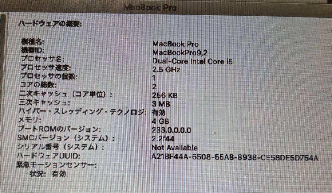 ［ジャンク品/匿名配送］MacBook Pro 2010