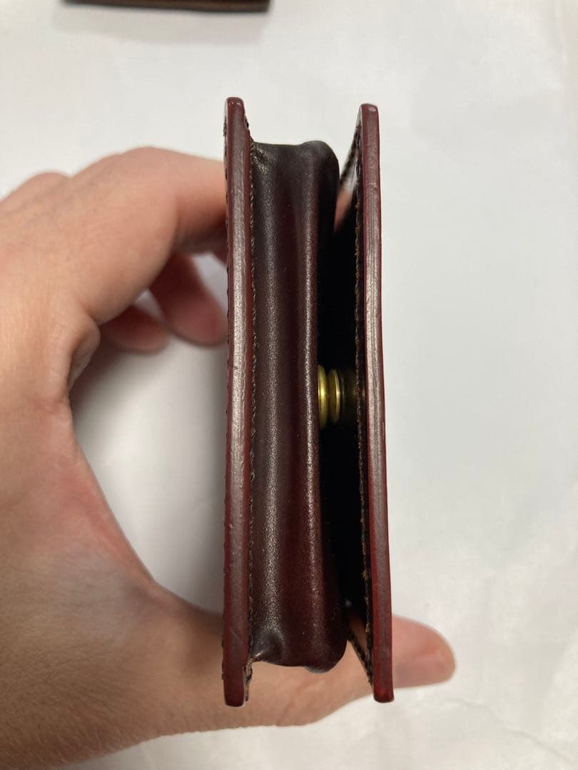 【未使用】ガンゾ ホーウィン シェルコードバン BOX 小銭入れ バーガンディ