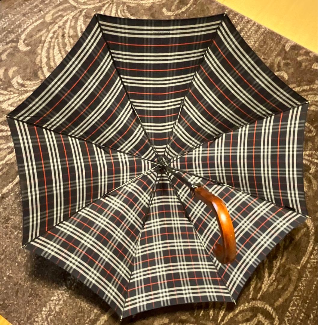 【jyu】BURBERRY バーバーリー 紺色 長傘 メンズ