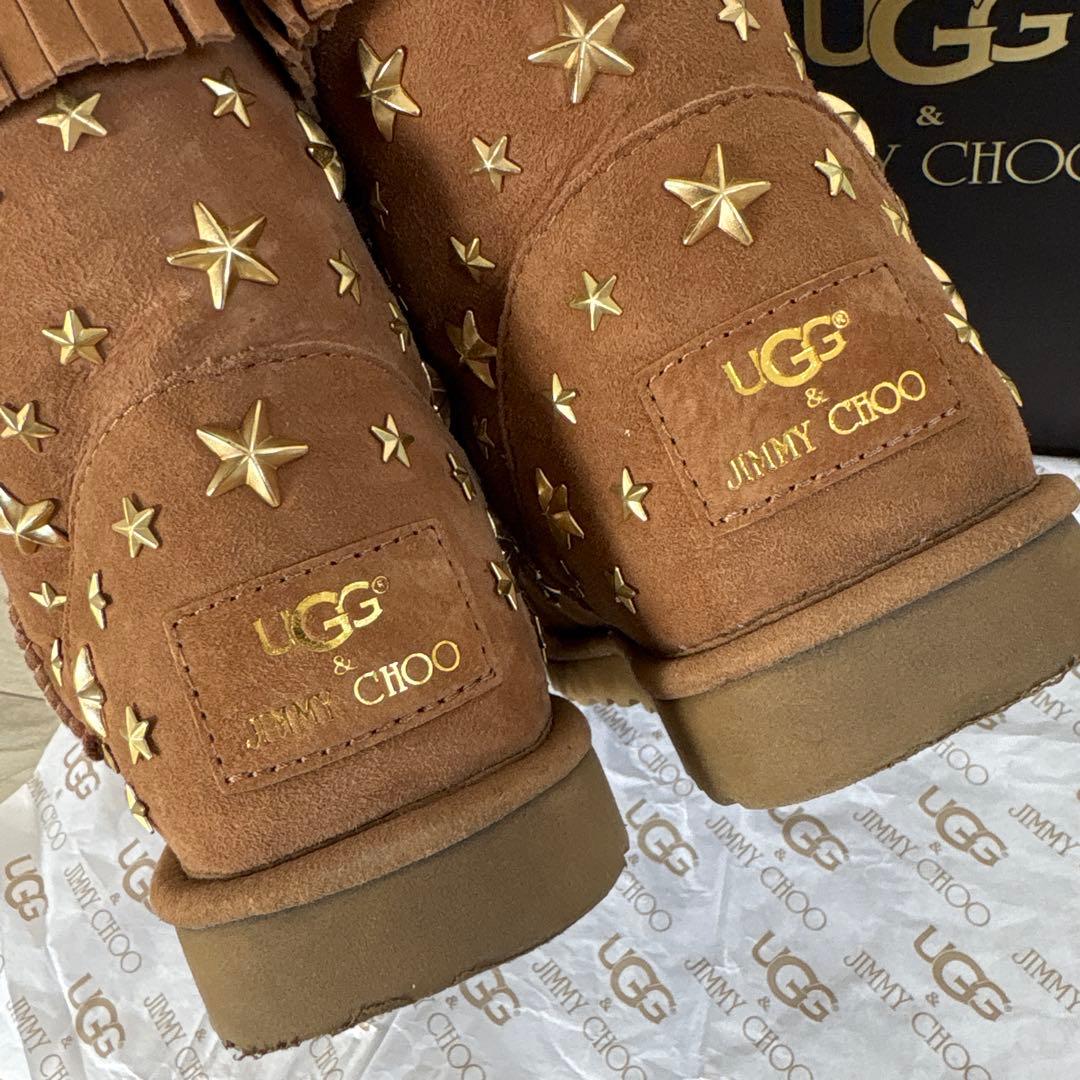 UGG&JIMMY CHOO アグ&ジミーチュウコラボ ブラウン ムートンブーツ