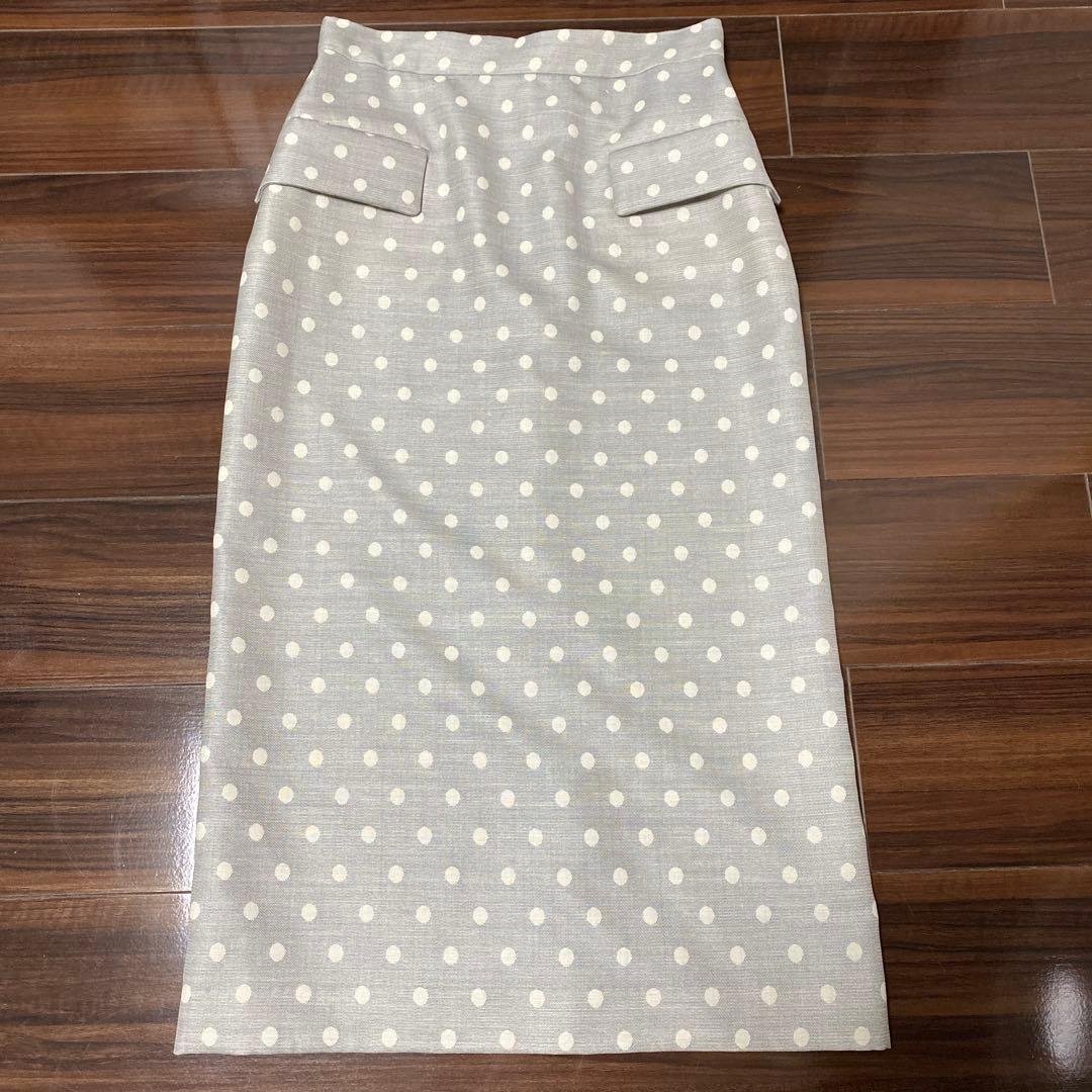 トゥモローランド　サキソニードットジャカード タイトストレートスカート　36