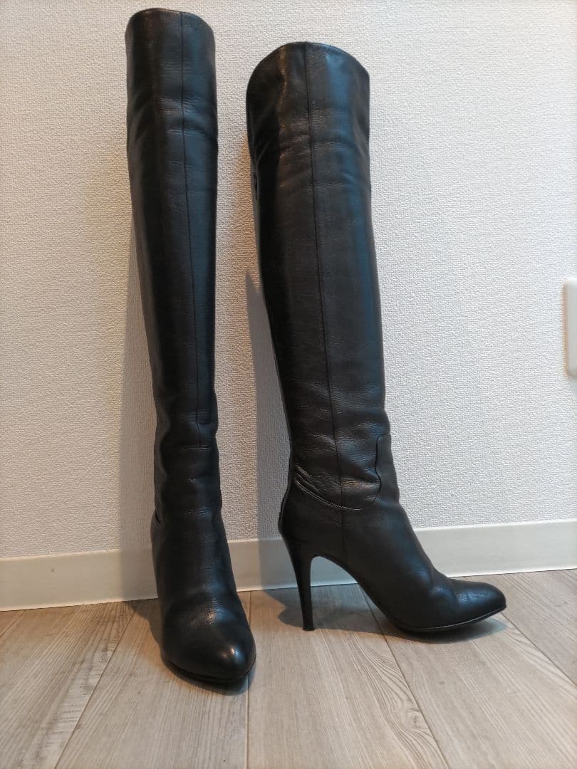 ダイアナ　黒 ニーハイブーツ 9センチヒール　24センチ