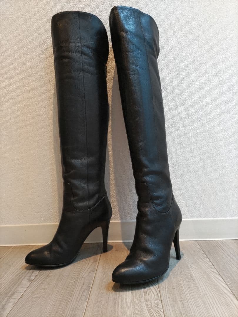 ダイアナ　黒 ニーハイブーツ 9センチヒール　24センチ