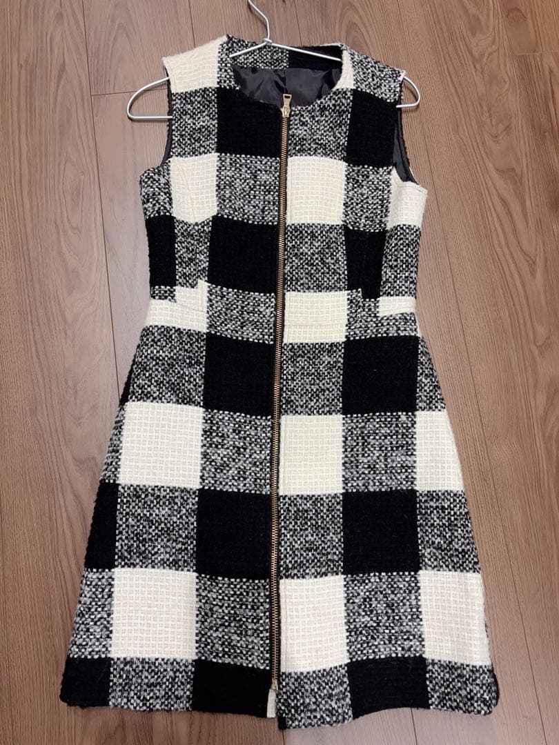 sheller シェリエ フロントジップワンピース チェック