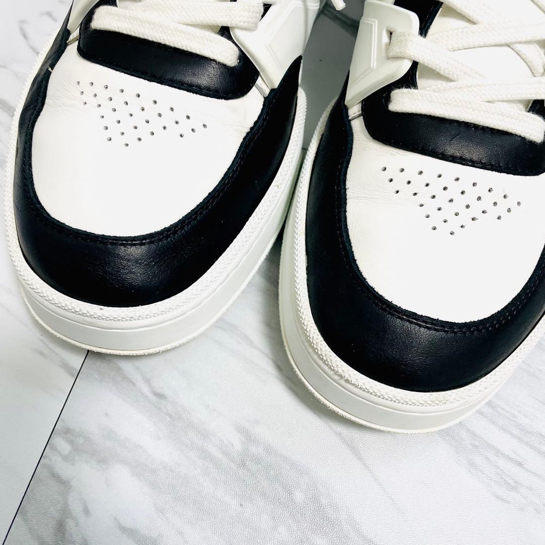 美品⭐️CELINE CT-07 サイドロゴ スニーカー レザー 白×黒27cm