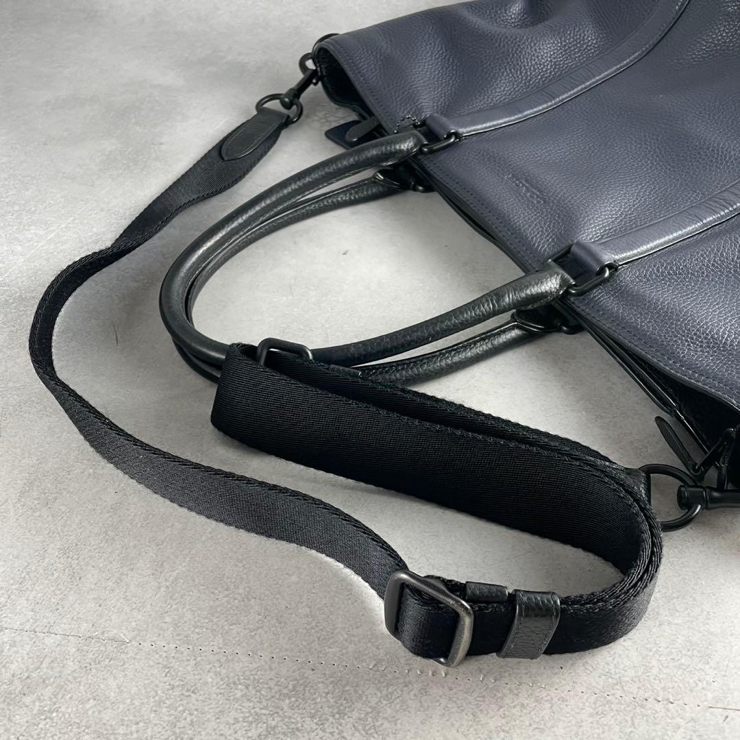コーチ メトロポリタン トートバッグ 2way ビジネス レザー　ネイビー